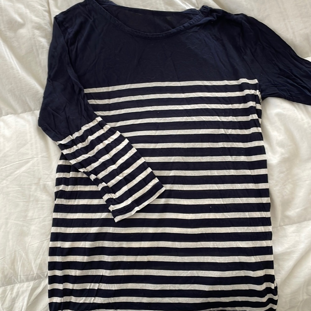 JCrew 3/4 sleeve striped shirt L